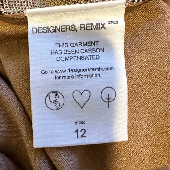 NWT Designers Remix Girls Mandy Argyle Sweater Geometric Beige Size 12 - Picture 7 of 8